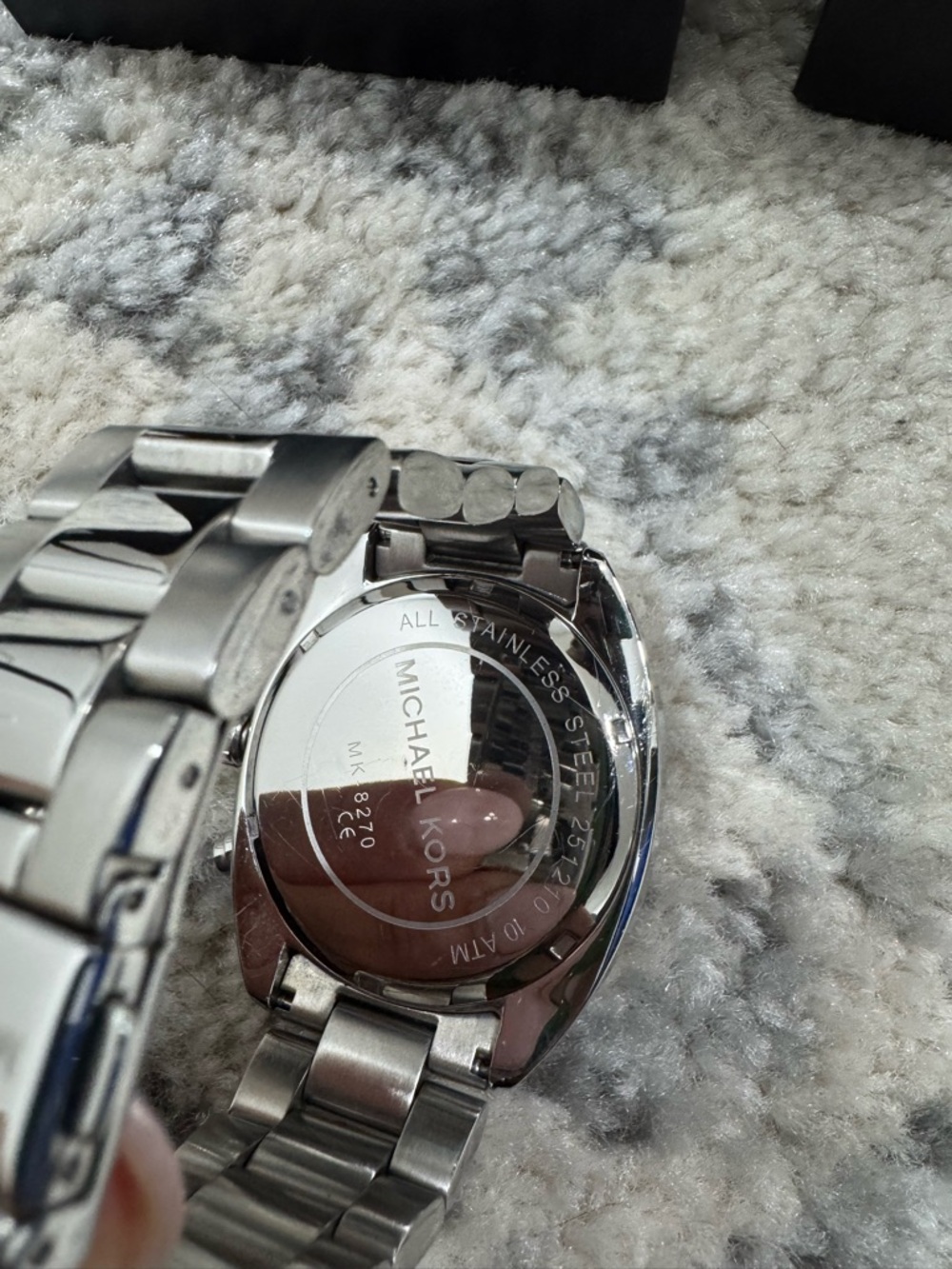 Michael Kors Silver Stainless Steel Men's Chronograph Watch with Black Dial - Picture 3 of 3
